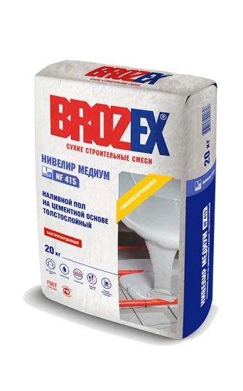 Пол наливной Brozex NF-415 Нивелир МЕДИУМ толстослойный 5-60мм 20 кг *1/56