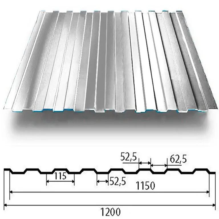 Профлист С-8 1200*3000*0,40 мм оцинкованный (3,6 м²)
