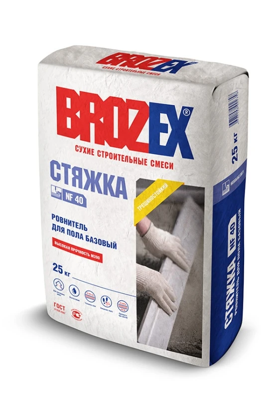 Ровнитель для пола Brozex NF-40 СТЯЖКА базовая 10-80мм 25кг *1/56