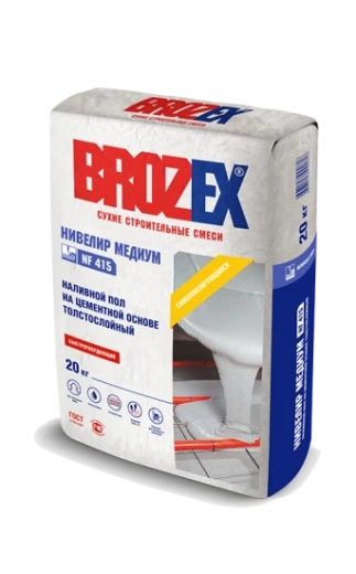Пол наливной Brozex NF-415 Нивелир МЕДИУМ толстослойный 5-60мм 20 кг *1/56