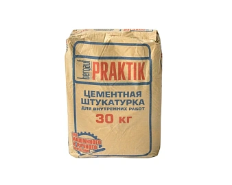 Штукатурка цементная для ВНУТРЕННИХ работ 30кг Bergauf Praktik *1/48 (01114)