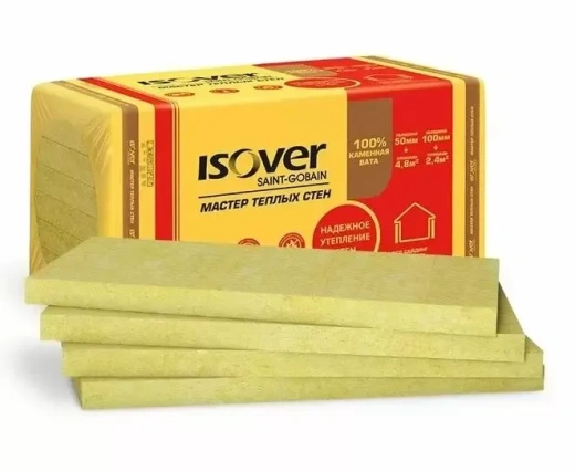 Базальтовая вата Isover Мастер Теплых Стен, 45кг/м³ (1000x600x50x8)