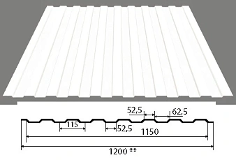 Профлист С-8 1200*3000*0,40 мм RAL 9003 белый (3,6 м²)