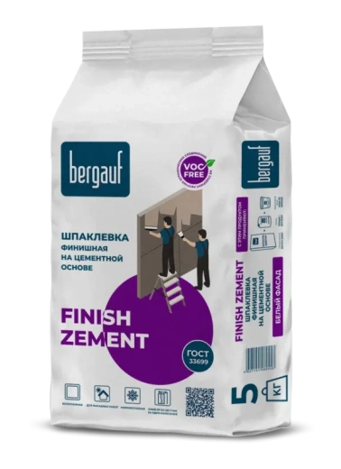 Шпаклевка цементная финишная Finish Zement 5кг Bergauf *1/6
