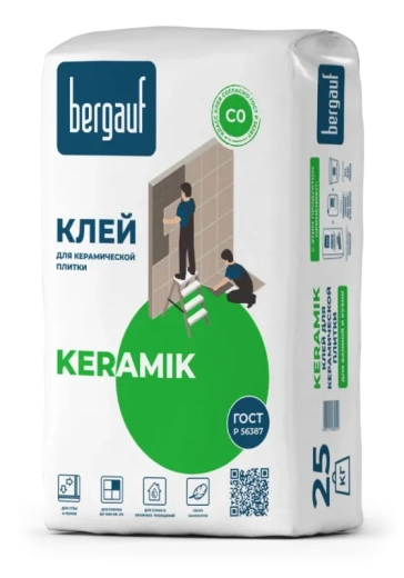 Клей универсальный для внутренних и наружных работ 25 кг Keramik Profi Bergauf *1/56