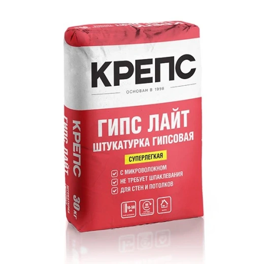 Штукатурка гипсовая КРЕПС ГИПС ЛАЙТ 30кг *1/30
