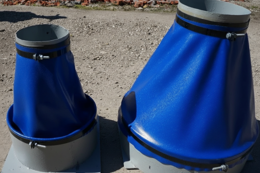 Герметизирующая манжета на переходах трубопроводов d≥1700мм в защитном кожухе (ГМР, ГМНР), защита от грунта засыпки не требуется