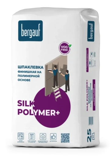 Шпаклевка белая полимерная Silk Polymer 25кг Bergauf *1/48