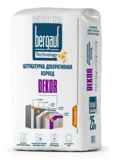 Штукатурка DEKOR COROed фракция 2,5мм 25кг *1/56 Bergauf