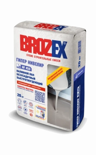 Ровнитель для пола Brozex NF-450 ГИПЕР НИВЕЛИР быстротвердеющий 5-50мм, 20кг *1/56