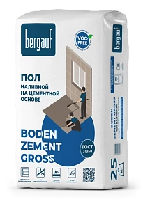 Ровнитель для пола Boden Zement Gross 6-50мм 25кг Bergauf *1/56