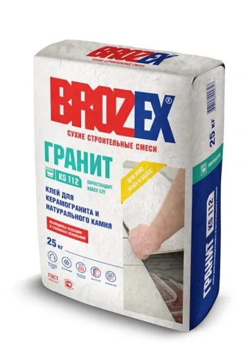 Клей для керамогранита и натурального камня KS 112 Brozex 25кг *1/56