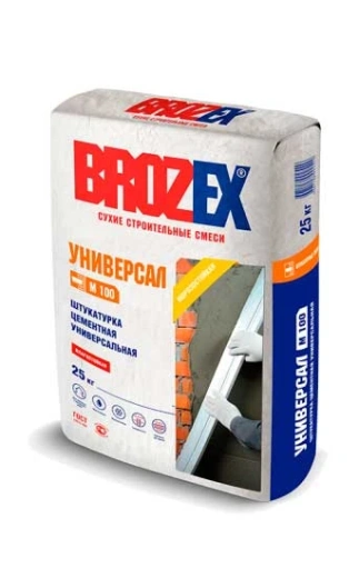 Штукатурка цементная универсальная М-100 УНИВЕРСАЛ Brozex 25кг *1/56